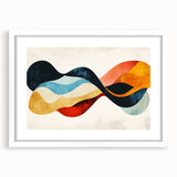 Abstract Fluid Canvas Art – Red, Blue & Orange Wave-Inspired Print