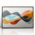 Abstract Fluid Canvas Art – Red, Blue & Orange Wave-Inspired Print