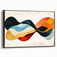 Abstract Fluid Canvas Art – Red, Blue & Orange Wave-Inspired Print