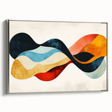Abstract Fluid Canvas Art – Red, Blue & Orange Wave-Inspired Print