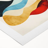 Abstract Fluid Canvas Art – Red, Blue & Orange Wave-Inspired Print