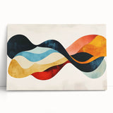Abstract Fluid Canvas Art – Red, Blue & Orange Wave-Inspired Print