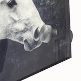 Majestic Black and White Horse Wall Art - Abstract Equine Canvas