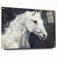 Majestic Black and White Horse Wall Art - Abstract Equine Canvas