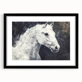 Majestic Black and White Horse Wall Art - Abstract Equine Canvas