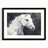 Majestic Black and White Horse Wall Art - Abstract Equine Canvas