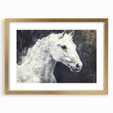 Majestic Black and White Horse Wall Art - Abstract Equine Canvas