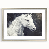 Majestic Black and White Horse Wall Art - Abstract Equine Canvas