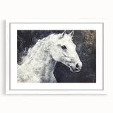 Majestic Black and White Horse Wall Art - Abstract Equine Canvas
