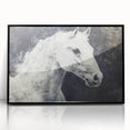 Majestic Black and White Horse Wall Art - Abstract Equine Canvas