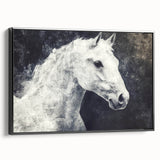 Majestic Black and White Horse Wall Art - Abstract Equine Canvas