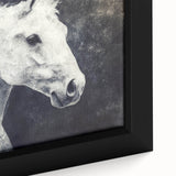 Majestic Black and White Horse Wall Art - Abstract Equine Canvas