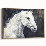 Majestic Black and White Horse Wall Art - Abstract Equine Canvas