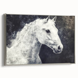 Majestic Black and White Horse Wall Art - Abstract Equine Canvas
