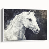 Majestic Black and White Horse Wall Art - Abstract Equine Canvas