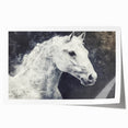 Majestic Black and White Horse Wall Art - Abstract Equine Canvas