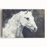 Majestic Black and White Horse Wall Art - Abstract Equine Canvas