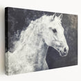 Majestic Black and White Horse Wall Art - Abstract Equine Canvas