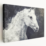 Majestic Black and White Horse Wall Art - Abstract Equine Canvas