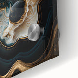 Exclusive Abstract Wall Decor – Black, Teal & Gold Luxury Art