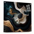 Exclusive Abstract Wall Decor – Black, Teal & Gold Luxury Art