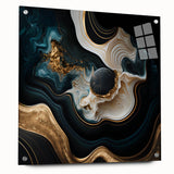 Exclusive Abstract Wall Decor – Black, Teal & Gold Luxury Art