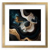 Exclusive Abstract Wall Decor – Black, Teal & Gold Luxury Art