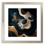 Exclusive Abstract Wall Decor – Black, Teal & Gold Luxury Art
