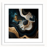 Exclusive Abstract Wall Decor – Black, Teal & Gold Luxury Art