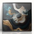 Exclusive Abstract Wall Decor – Black, Teal & Gold Luxury Art