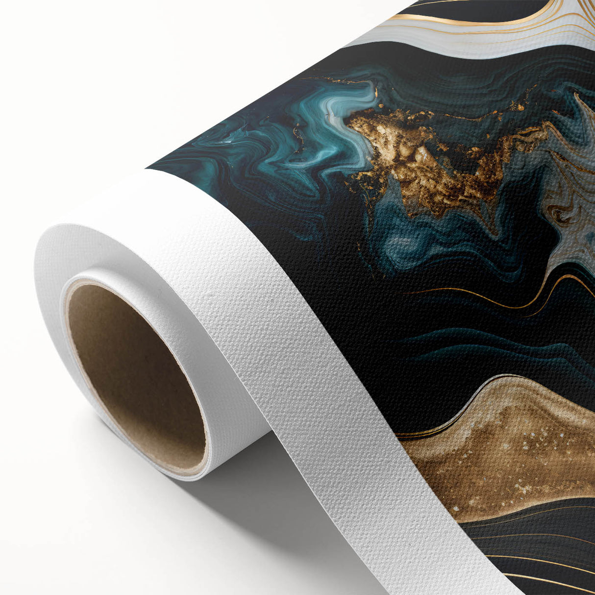 Exclusive Abstract Wall Decor – Black, Teal & Gold Luxury Art