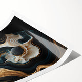 Exclusive Abstract Wall Decor – Black, Teal & Gold Luxury Art