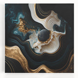 Exclusive Abstract Wall Decor – Black, Teal & Gold Luxury Art