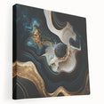 Exclusive Abstract Wall Decor – Black, Teal & Gold Luxury Art