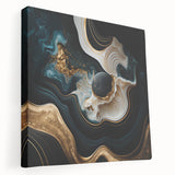 Exclusive Abstract Wall Decor – Black, Teal & Gold Luxury Art