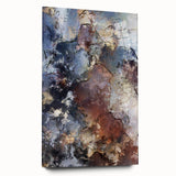 Earthen Harmony Abstracts – Moody Blue and Brown Modern Wall Art