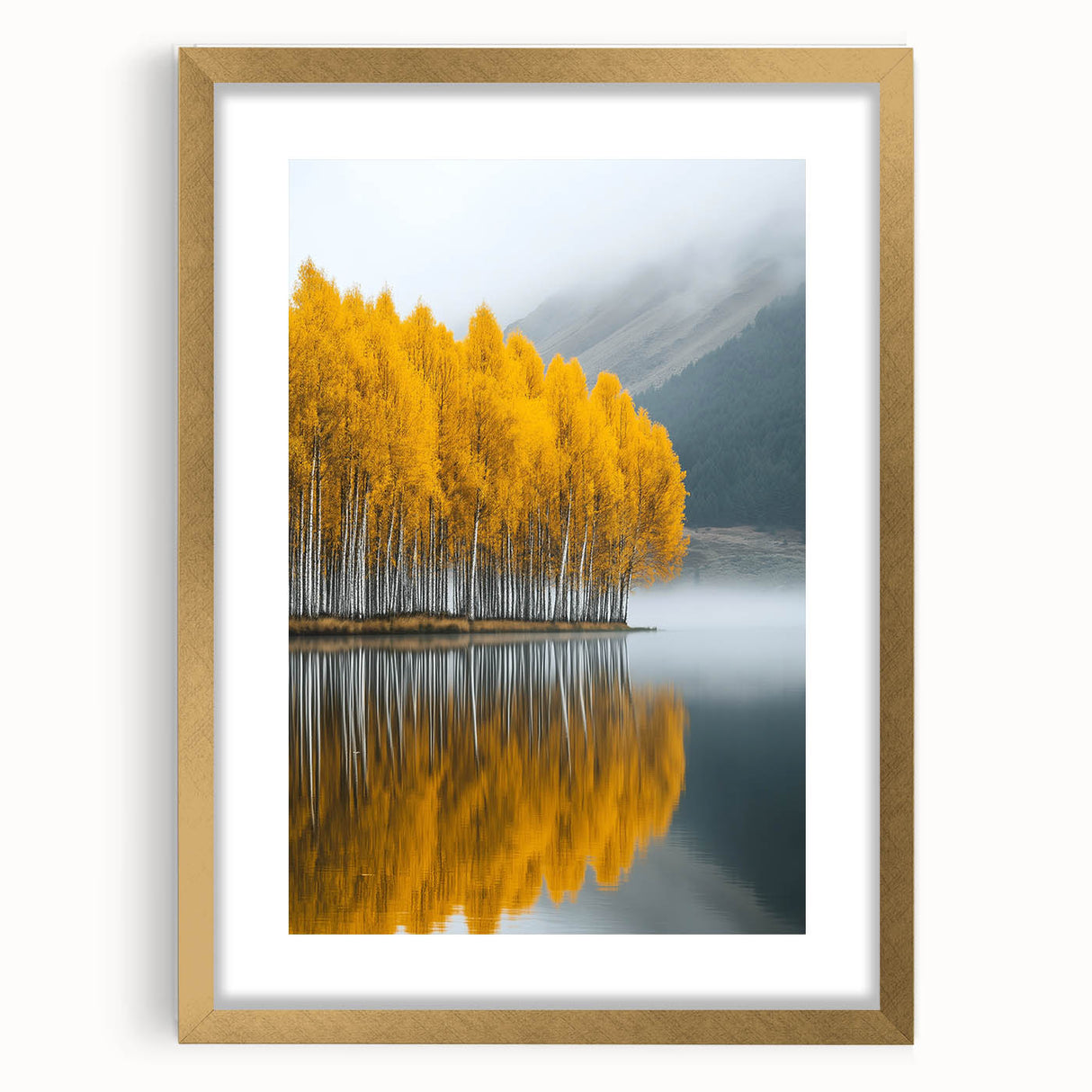 Golden Autumn Reflection – Forest & Landscape Art Prints