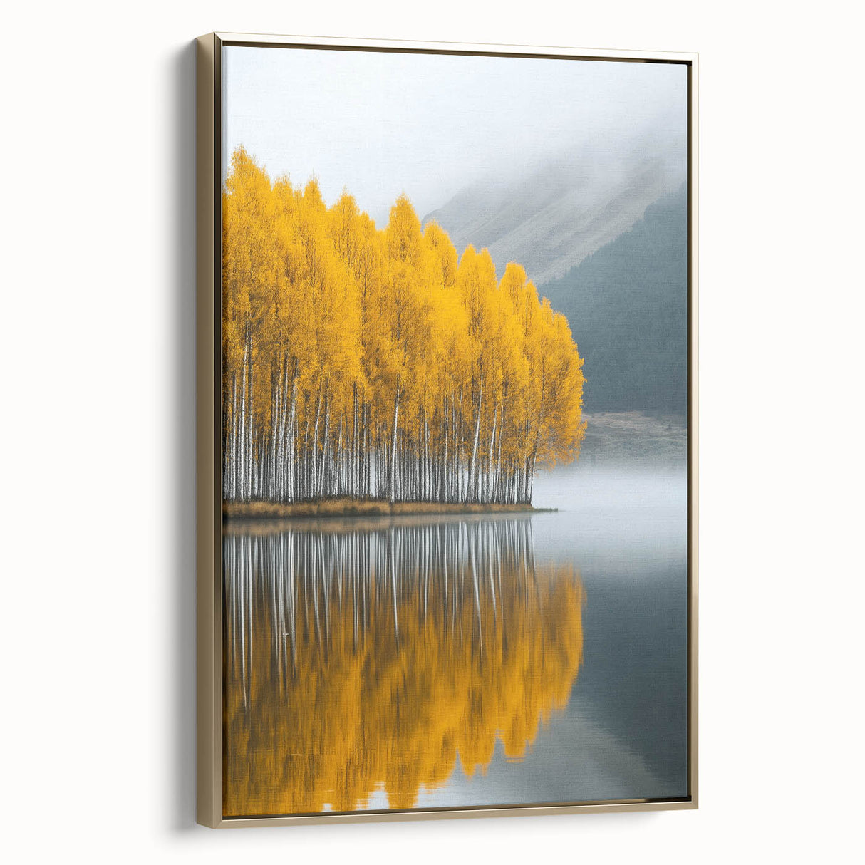 Golden Autumn Reflection – Forest & Landscape Art Prints