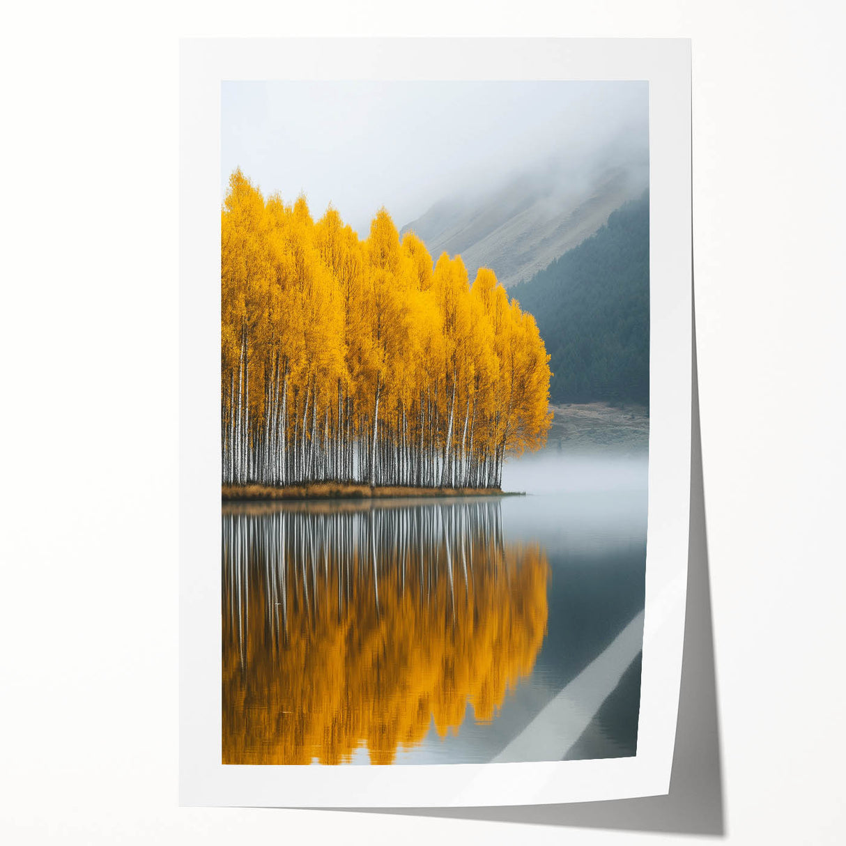 Golden Autumn Reflection – Forest & Landscape Art Prints