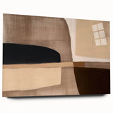 Modern Abstract Wall Art - Brown and Beige Geometric Print