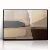Modern Abstract Wall Art - Brown and Beige Geometric Print