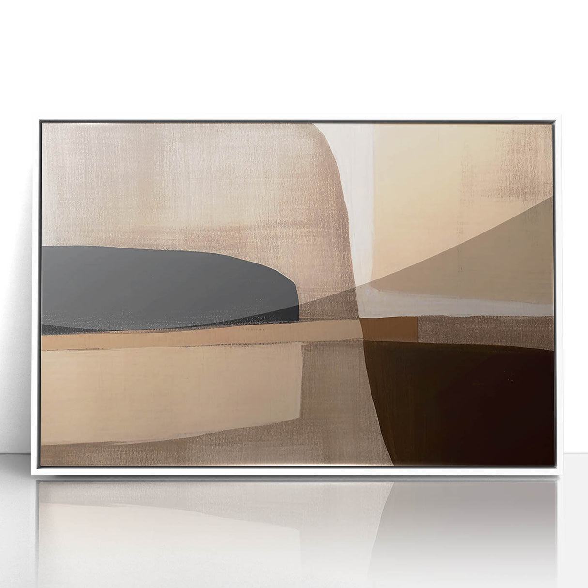 Modern Abstract Wall Art - Brown and Beige Geometric Print