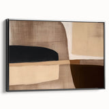 Modern Abstract Wall Art - Brown and Beige Geometric Print