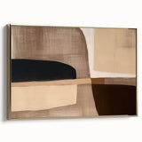 Modern Abstract Wall Art - Brown and Beige Geometric Print