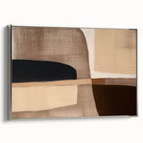 Modern Abstract Wall Art - Brown and Beige Geometric Print