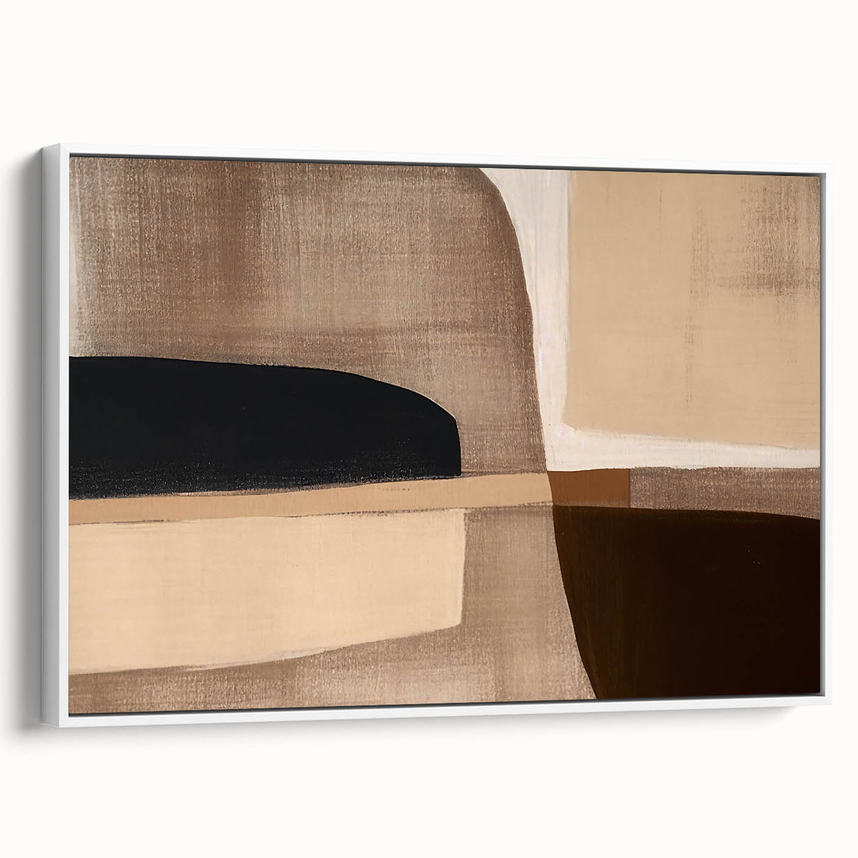 Modern Abstract Wall Art - Brown and Beige Geometric Print