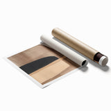 Modern Abstract Wall Art - Brown and Beige Geometric Print