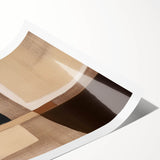 Modern Abstract Wall Art - Brown and Beige Geometric Print