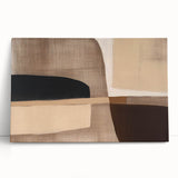 Modern Abstract Wall Art - Brown and Beige Geometric Print