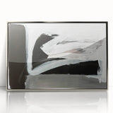 Large Abstract Wall Art – Monochrome Modern Painting in Gray & White